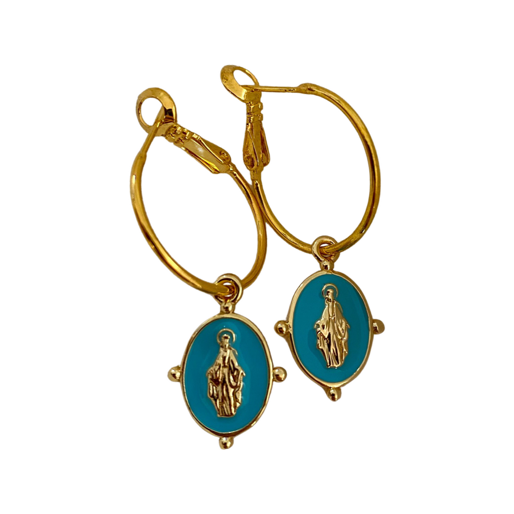 PANAGIA Earrings (Teal)